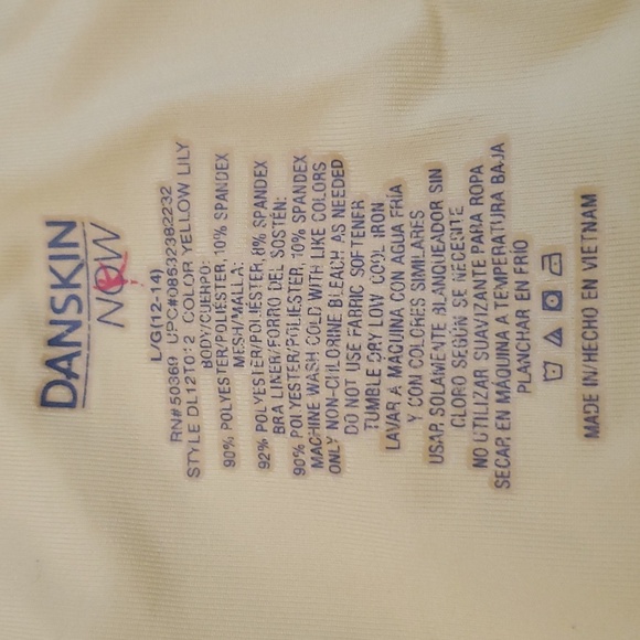 🦋Danskin Now Sunshine Yellow & White Racer Back Exercise Top - Picture 4 of 5